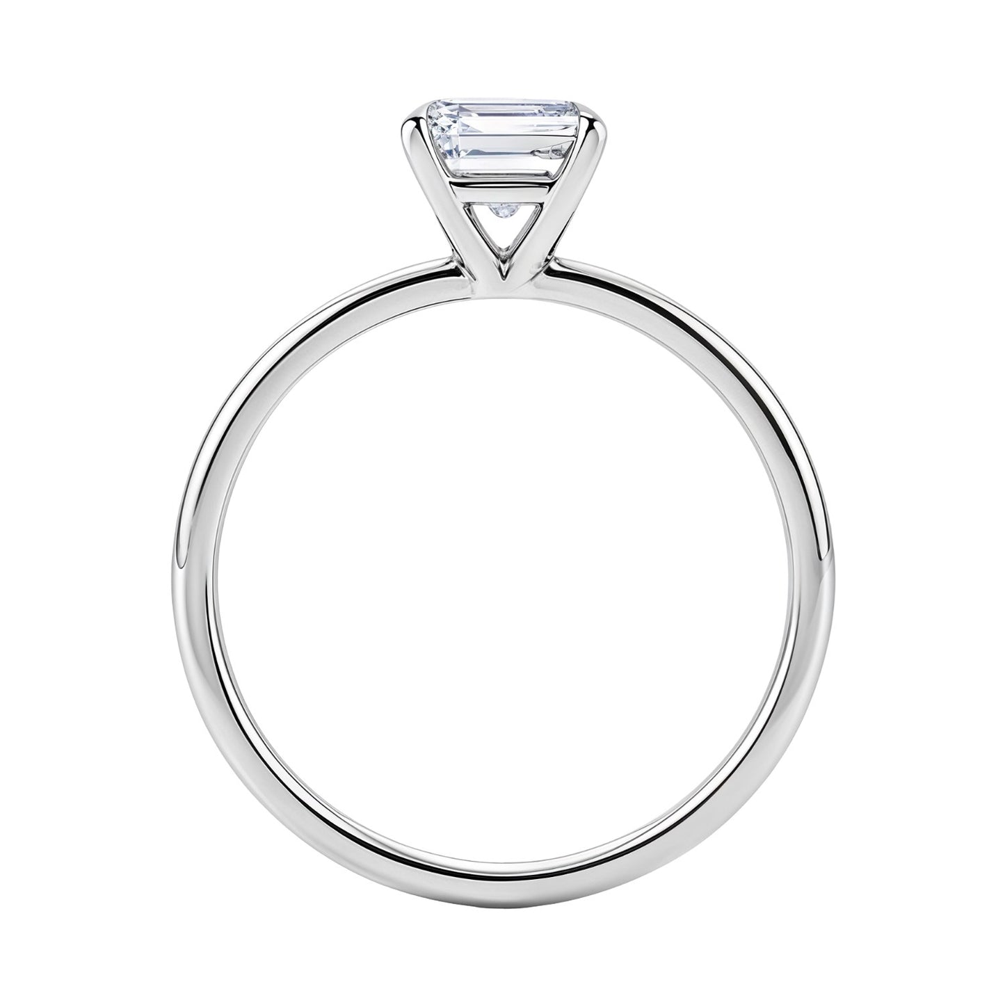 1.50Ct Emerald Lab Grown IGI G/VS1 Diamond Ring in Sterling Silver